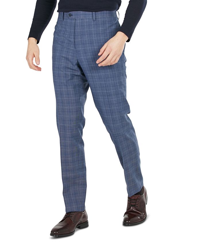Tallia Men's Slim-Fit Plaid Suit Pants - Macy's