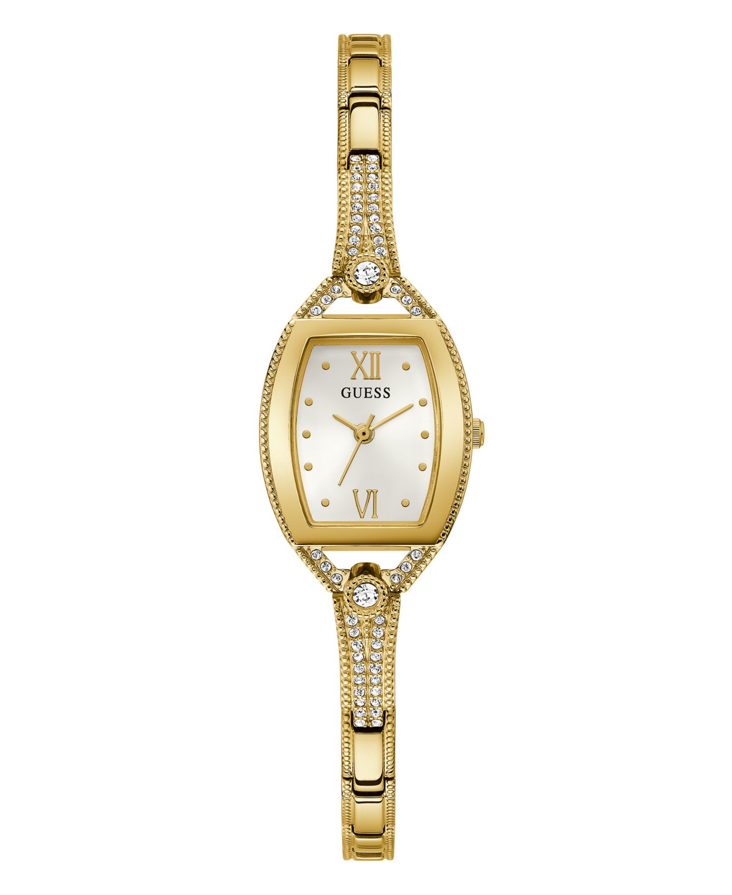 Женские часы GUESS Petite Gold-Tone Stainless Steel Glitz Bangle Watch 22mm — фото 1