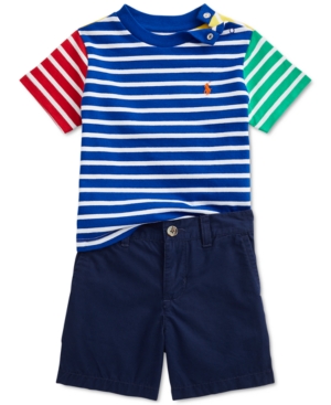 Polo Ralph Lauren Baby Boys 2-Pc Striped T-Shirt & Shorts Set