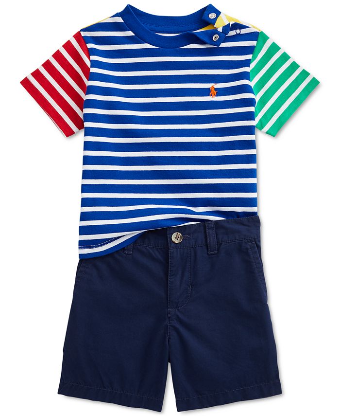 Infant & Toddler Boys 2-Piece Light Blue Explorer Polo Shirt & Camo Shorts Set 