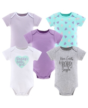 The Peanutshell Baby Girls Short Sleeve Bodysuits 5 Pack