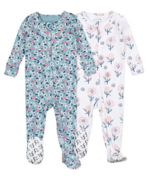Baby Girls Floral Footed Pajama 2 Pack