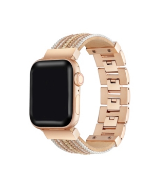 Posh Tech Men's And Women's Gold-tone Brown Jewelry Band For Apple Watch 42mm In Assorted