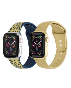 Posh Tech Men's And Women's Gold-tone Snow Flake Gold-tone Metallic 2 Piece Silicone Band For Apple Watch 42mm In Multi