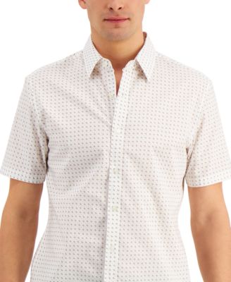 Michael Kors Men's Stretch Mini Tossed MK Logo Short Sleeve Shirt