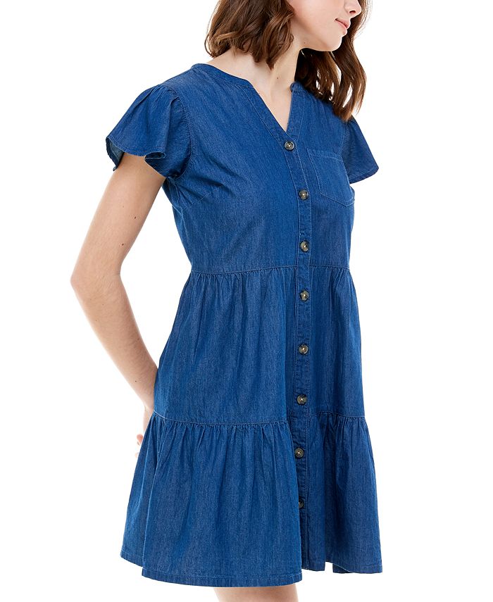 Rosie Harlow Juniors' Cotton Chambray A-Line Dress - Macy's