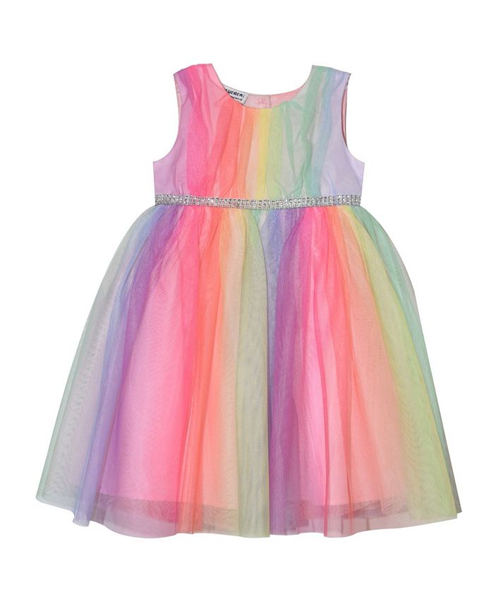 Blueberi Boulevard Little Girls Rainbow Tulle Dress - Macy's