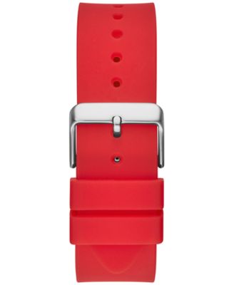 Men's Red Silicone Strap Watch 43mm
