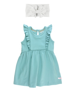 Baby Girls Waterfall Tank Dress and Bow Headband Set