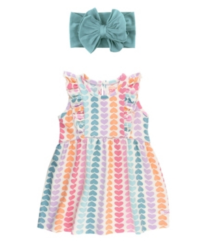 Baby Girls Waterfall Tank Dress and Bow Headband Set