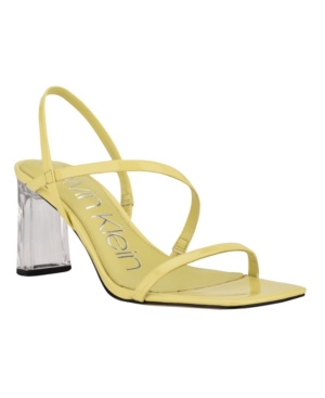 Calvin Klein Women's Idina Strappy Clear Block Heel Dress Sandals Women's Shoes