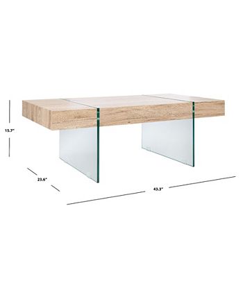 Safavieh Jacob Rectangular Glass Leg Modern Coffee Table - Macy's