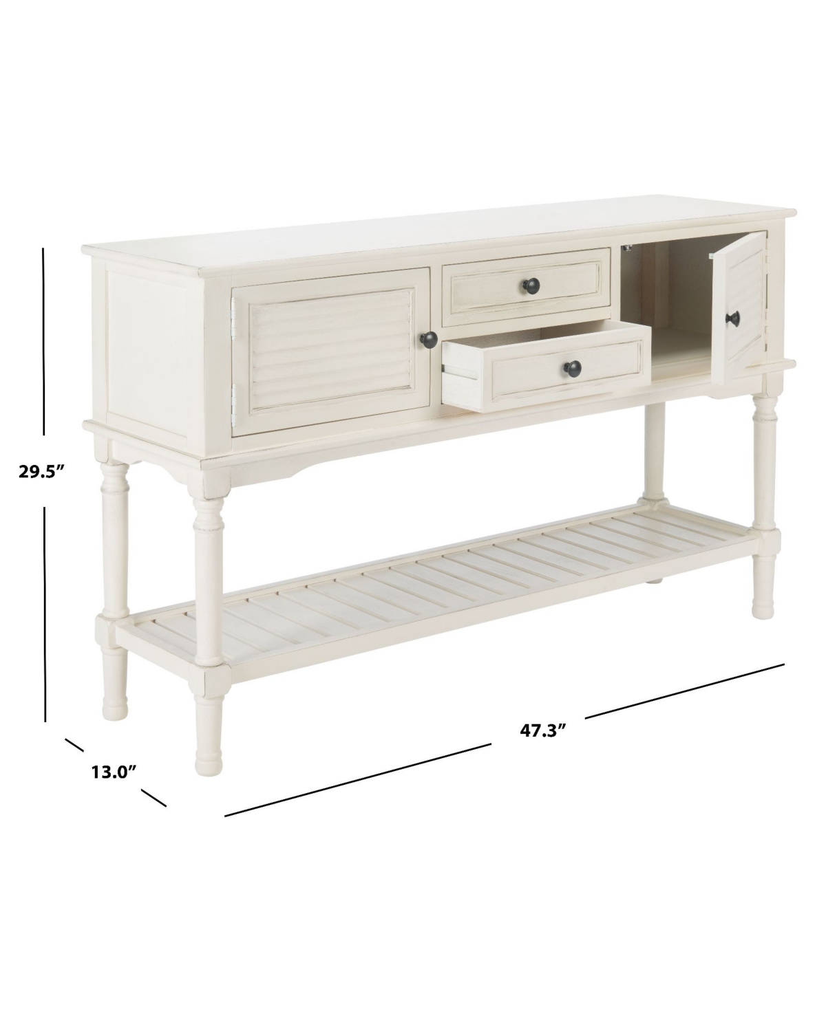 Safavieh Tate 2 Drawer 2 Door Console Table In White