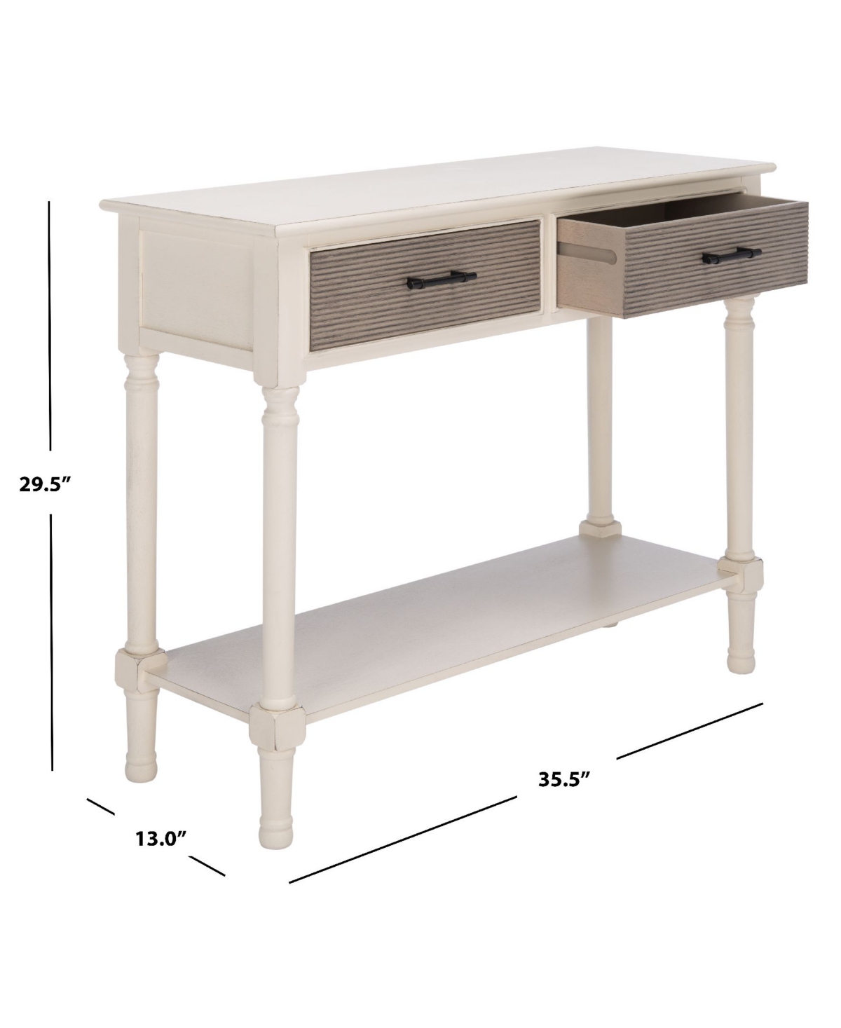Safavieh Ryder 2 Drawer Console Table In White