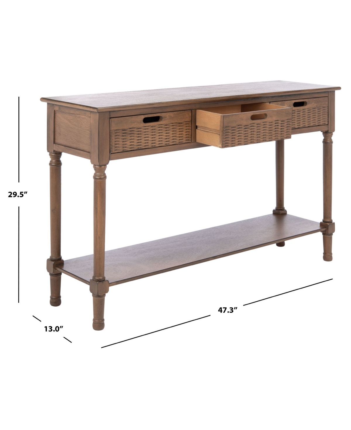 Safavieh Landers 3 Drawer Console In Brown