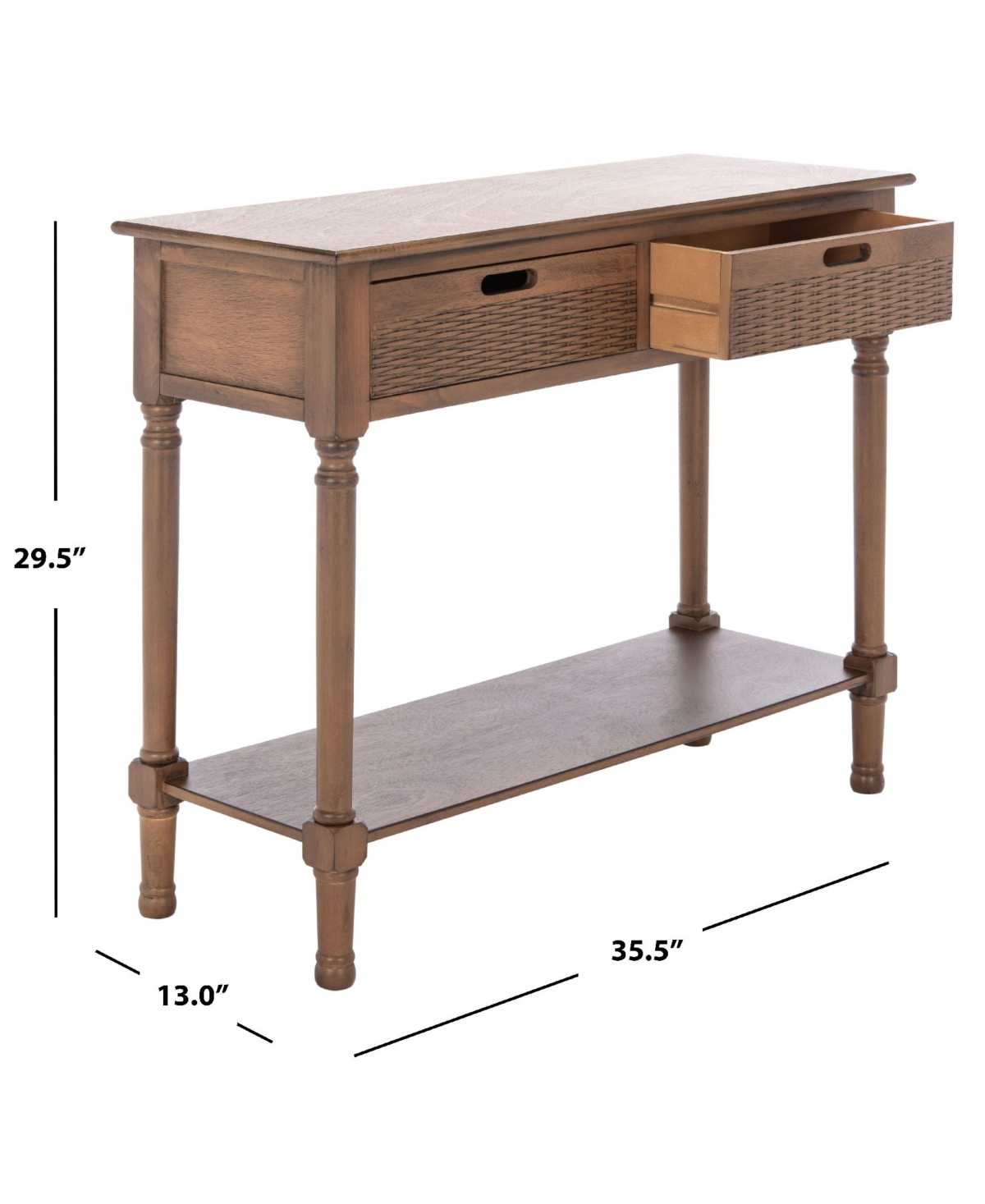 Safavieh Landers 2 Drawer Console In Brown