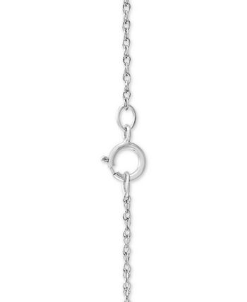 Macy's - Diamond Cross 18" Pendant Necklace (1/5 ct. t.w.) in Sterling Silver & 10k Gold