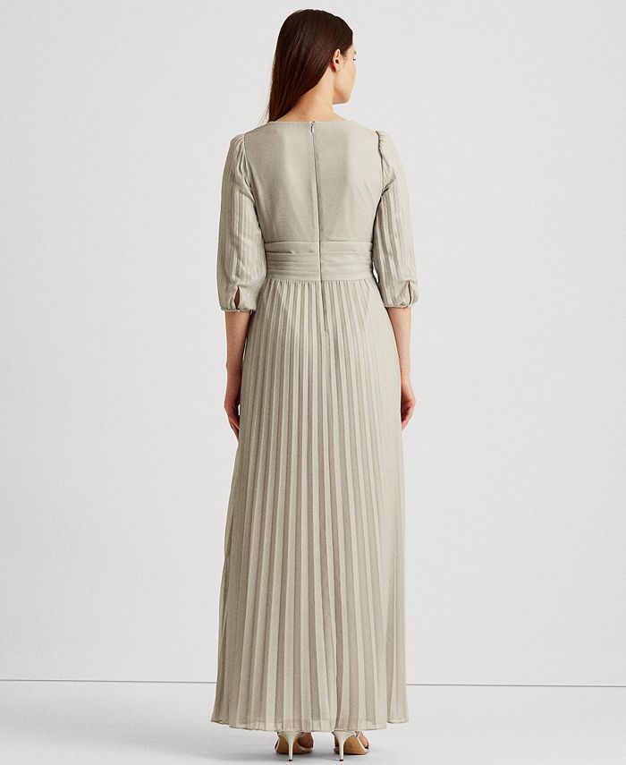 Lauren Ralph Lauren Pleated Metallic Gown Macy's