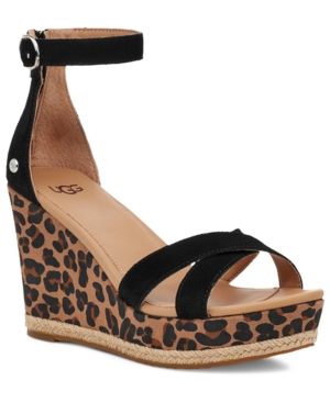Ugg Women's Ezrah Leopard-Print Wedge Sandals
