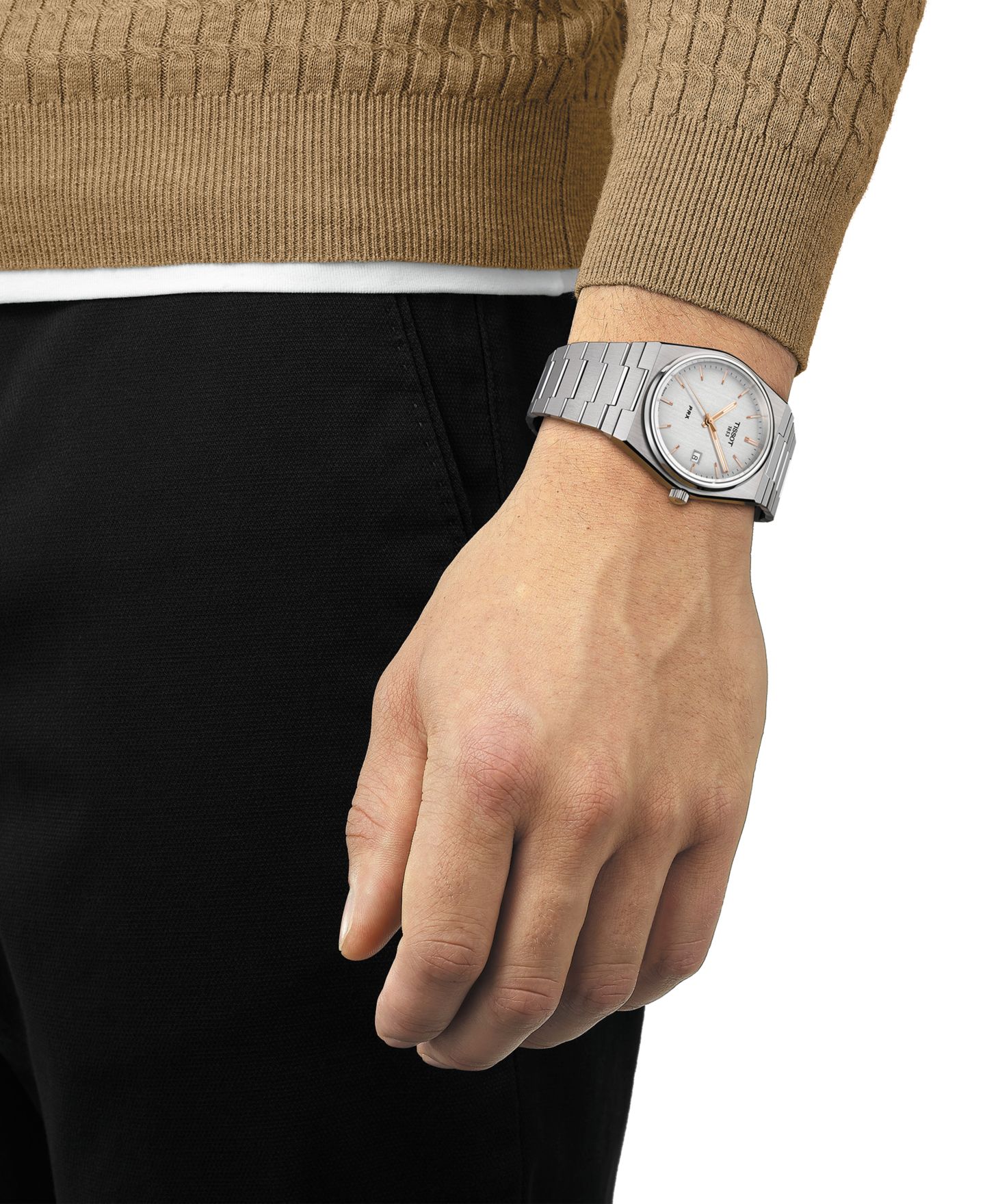 Мужские часы Tissot Swiss PRX Stainless Steel Bracelet Watch 40mm — фото 5