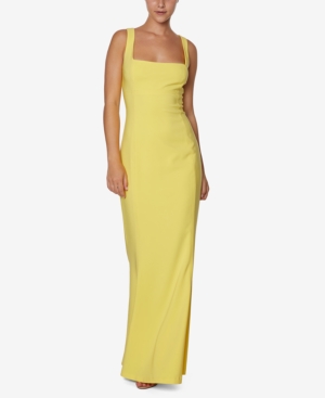 Laundry By Shelli Segal Square Neck Mermaid Gown In Yellow