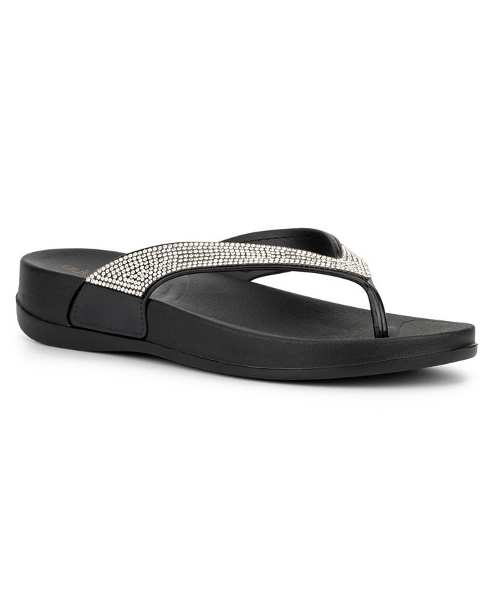 Olivia Miller Women's Davoli Rhinestone Flip Flop Sandals - Macy's