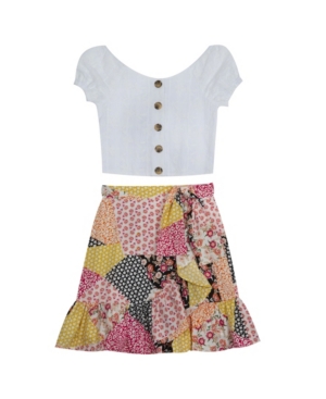 Rare Editions Big Girls Embroidered Skirt Set 2 Piece