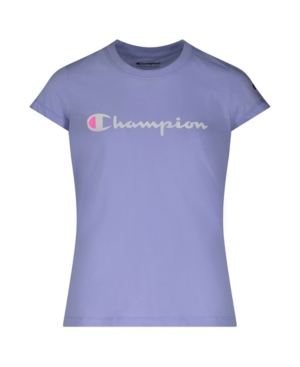 Champion Little Girls Short Sleeve Signature Script Graphic Tee