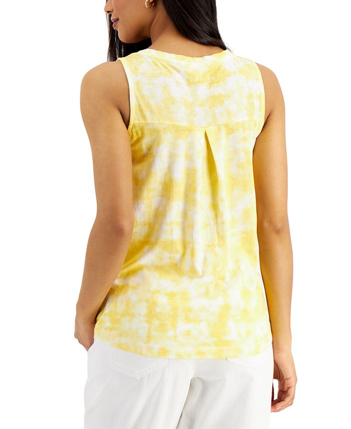 Style & Co Tie-Dyed Burnout Tank Top, Created for Macy's - Macy's