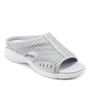 Easy Spirit Traciee 2 Womens Casual Slip On Wedge Sandals In Light Gray