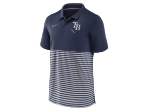 Nike Men's Tampa Bay Rays Icon Stripe Polo Shirt