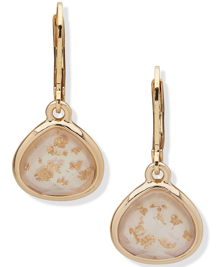Anne Klein GoldTone Stone Drop Earrings Macy's