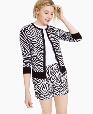 Charter Club Petite Zebra-Print Cardigan Created for Macy's