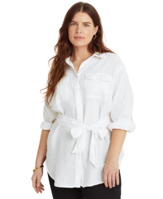 Lauren Ralph Lauren - Plus Size Buttoned Linen Top
