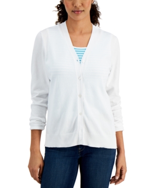 Karen Scott V-Neck Button Cardigan Created for Macy's