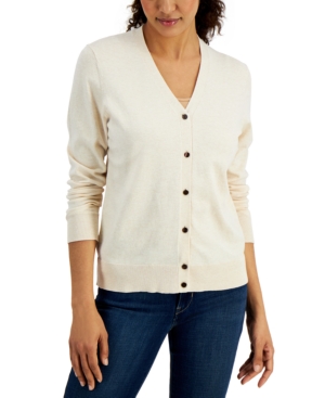 Karen Scott V-Neck Button Cardigan Created for Macy's