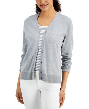 Karen Scott V-Neck Button Cardigan Created for Macy's