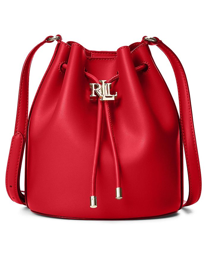 Lauren Ralph Lauren - Leather Medium Andie Drawstring Tote Bag - Womens - Red - One Size