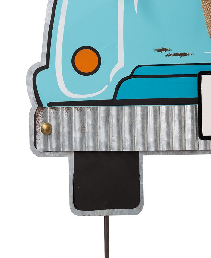 Glitzhome 26"H Easter Metal Truck Yard Stake or Wall Décor or Standing