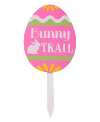 Set of 3 15"H Wooden Easter Egg Yard Stake