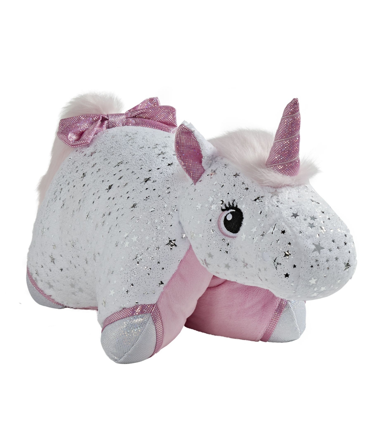 Pillow Pets Kids' Signature Glittery Unicorn Stuffed Animal Plush Toy In White