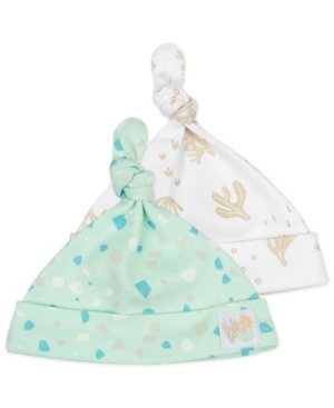 Mac & Moon Baby Boys or Girls Cap with Pastel Turtle Print 2 Pack