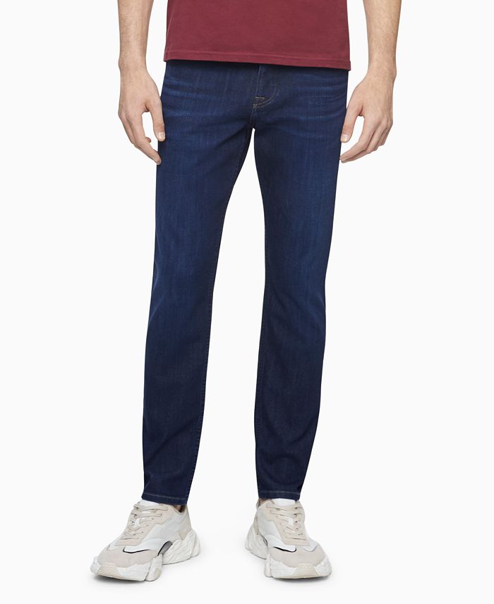 Calvin Klein Men's Athletic Taper Fit Dark Jeans - Macy's