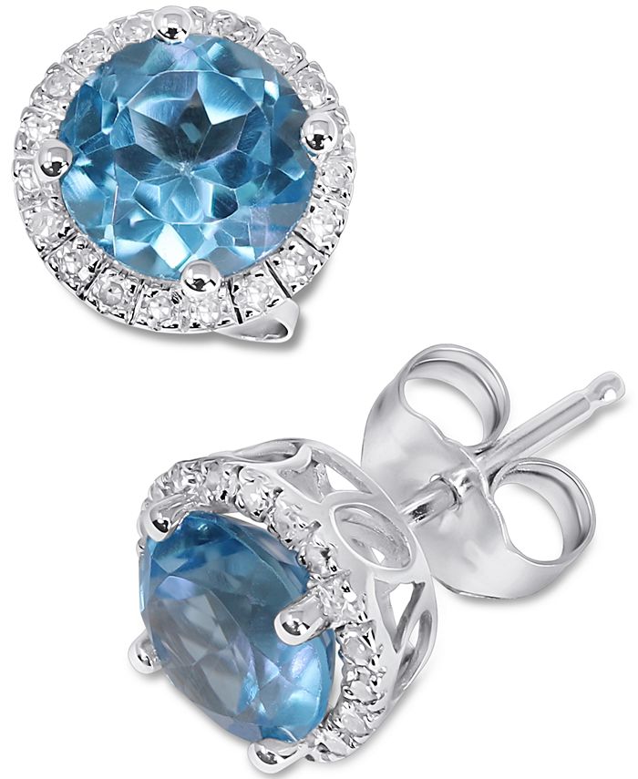 Macy's blue topaz deals earrings