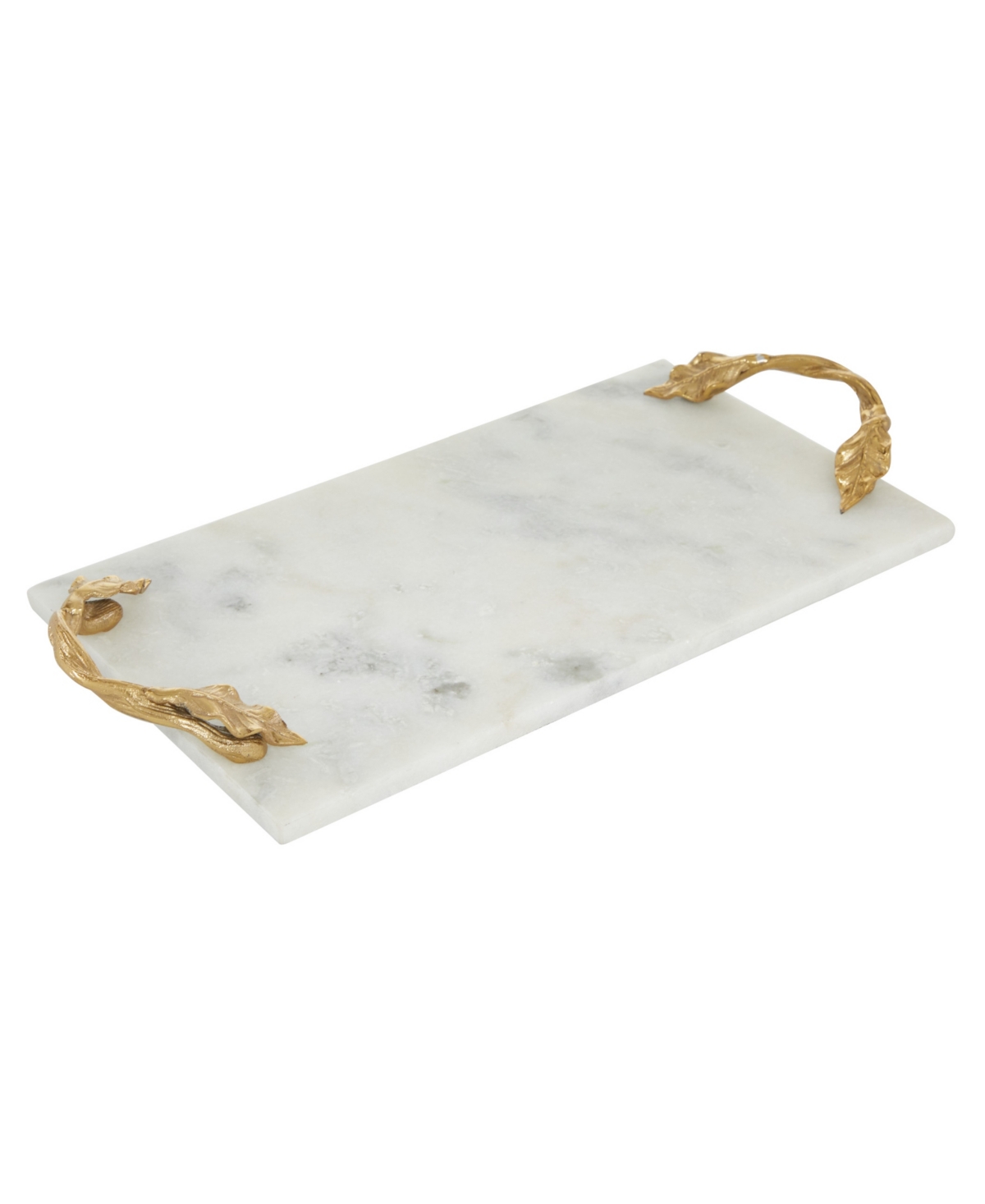 Rosemary Lane Marble Natural Serving Tray, 2" H X 20" L In White Rectangle