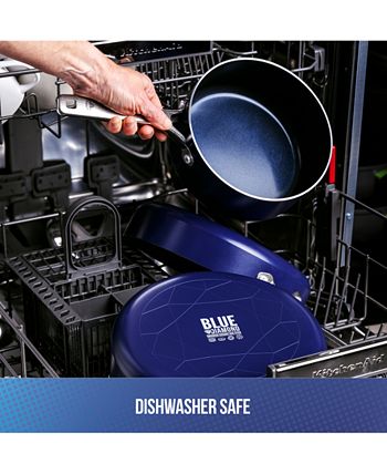 Blue Diamond Cookware Diamond Infused Ceramic Nonstick, 1QT and 2QT  Saucepan Pot Set, PFAS-Free, Dishwasher Safe, Oven Safe, Blue