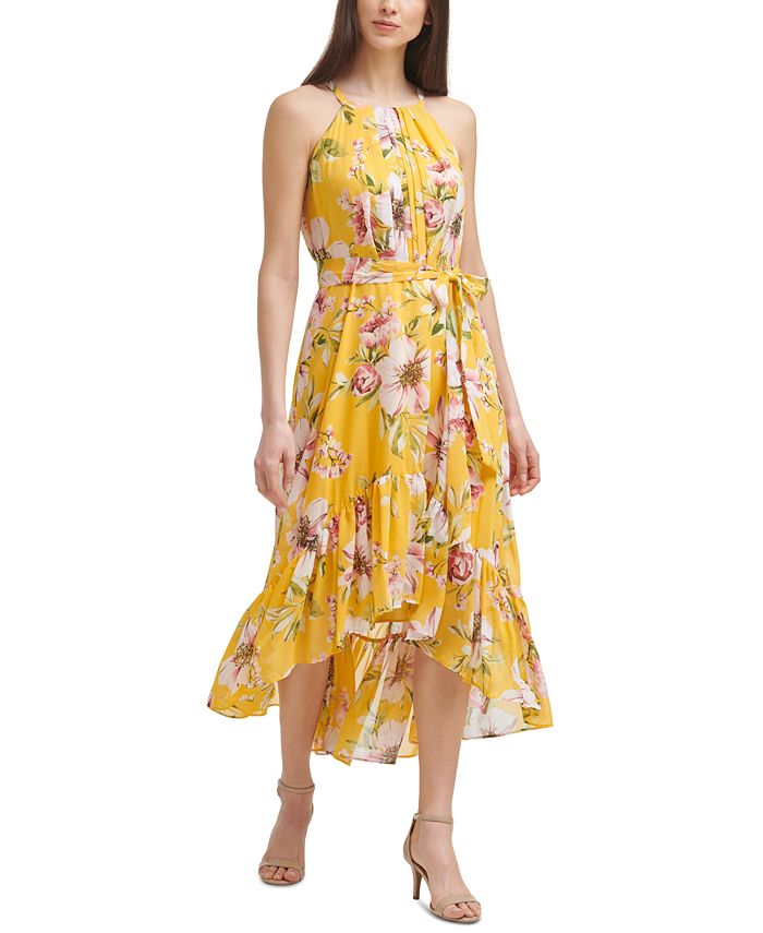 Vince Camuto Floral-Print Midi Dress - Macy's