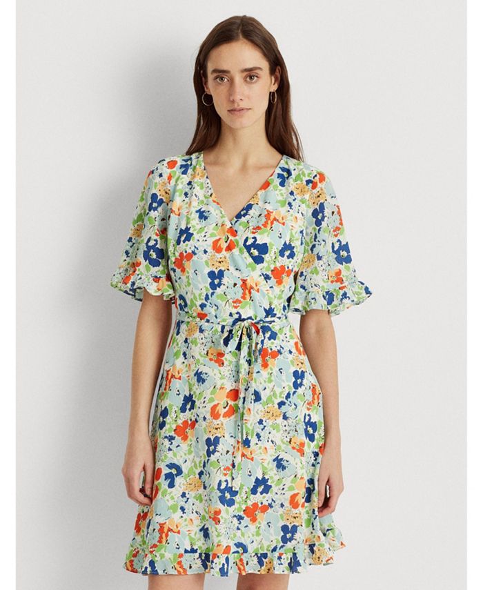 Lauren Ralph Lauren Floral Crepe Dress - Macy's