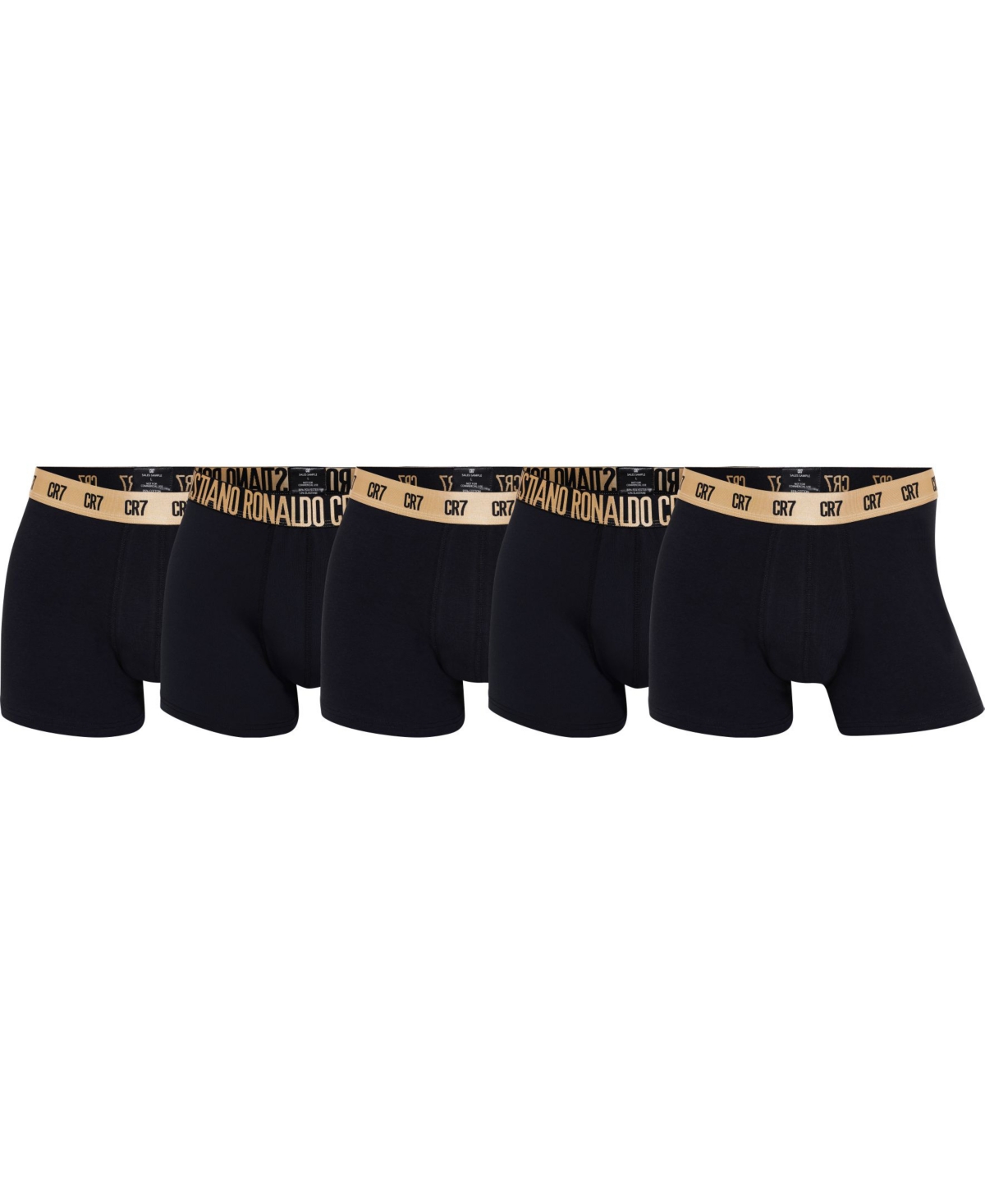 Cristiano Ronaldo Men's Trunk, Pack of 5 with Travel Bag - Black
