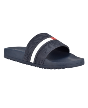 Tommy Hilfiger Men's Roben Pool Slide Sandals Men's Shoes In Navy